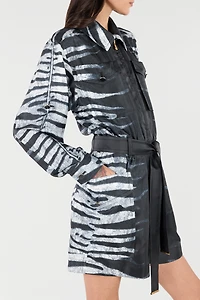 Short Silk Dress With Zebra Print