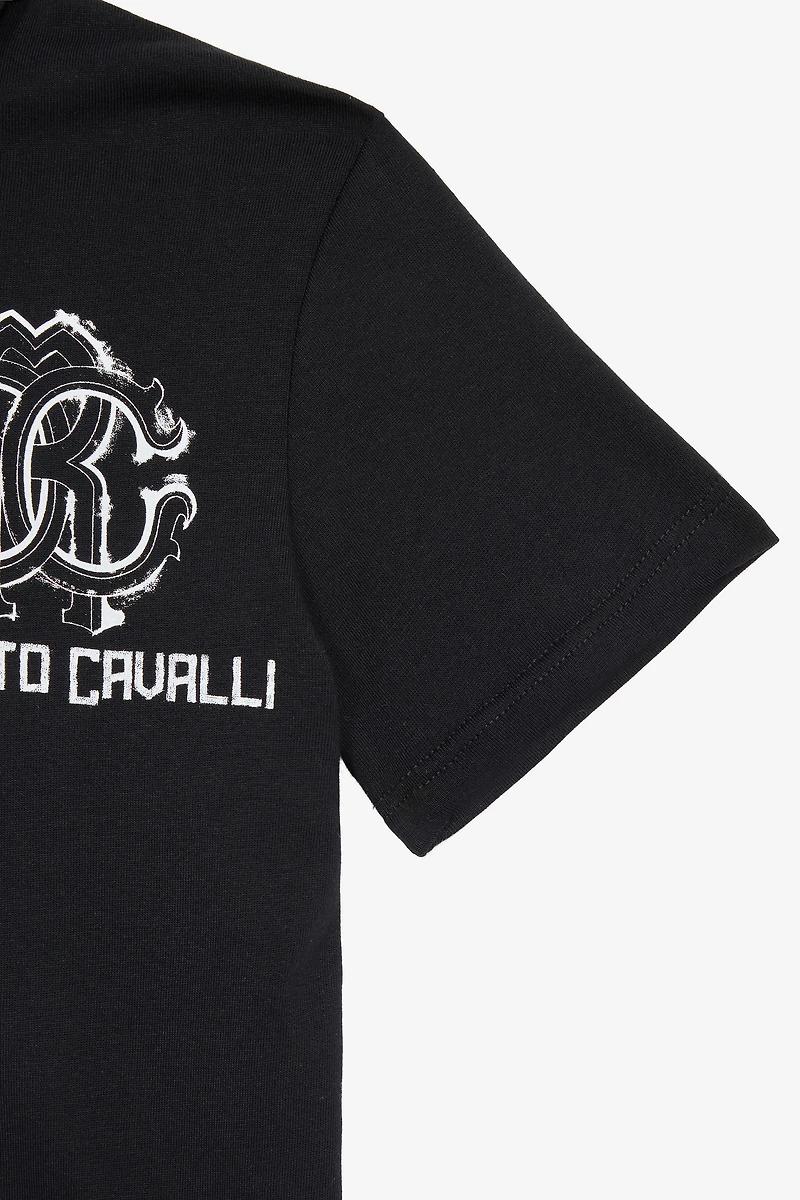 Tiger Skin Polo-Shirt With RC Monogram And Logo