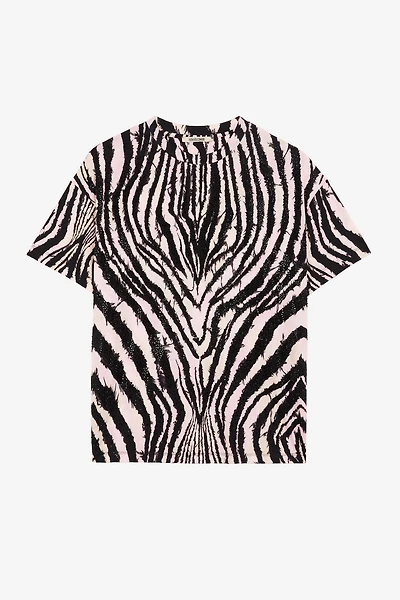 Crystal-Embellished Freedom-Print Cotton T-Shirt