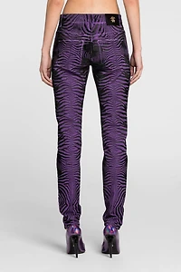 Zebra-Print Slim-Fit Jeans