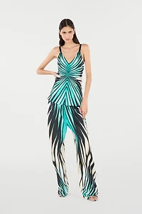 Ray of Sea Print Silk Top