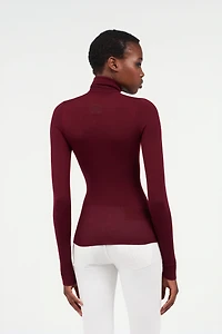 Burgundy Turtleneck Top