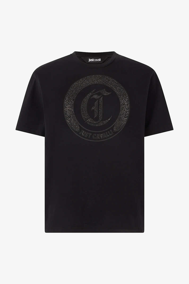 T-Shirt With Mini-Studded Logo