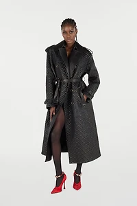 Long Trench Coat With Dragons