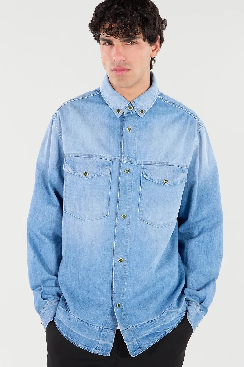 Denim Shirt With Jewel Buttons
