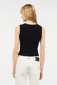 Rib-Knit Sleeveless Crop Top