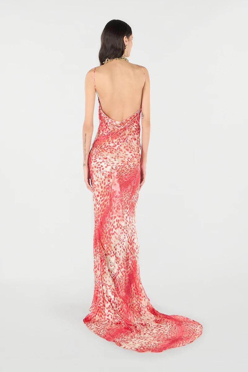 Long Dress With Jaguar Skin Print