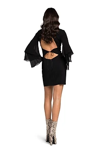 Open-back panelled minidress