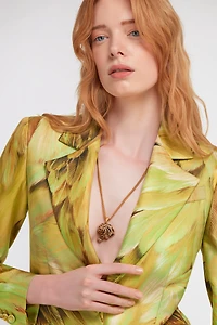 Gold Necklace with Tiger Pendant