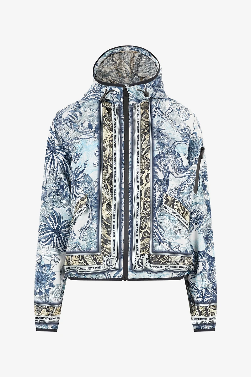 Jungle-Print Hooded Jacket