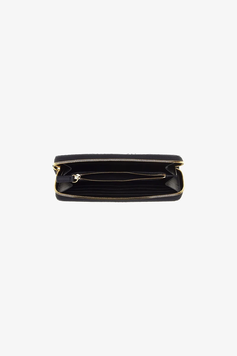 Logo-print leather wallet