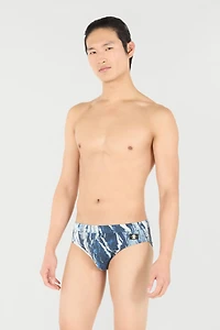 Marble-Print Swim Briefs