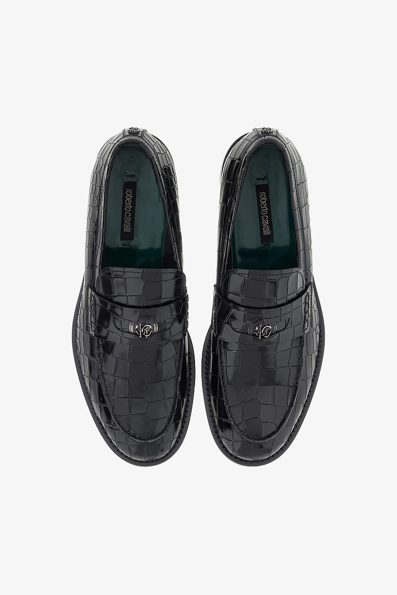 Crocodile-effect loafers