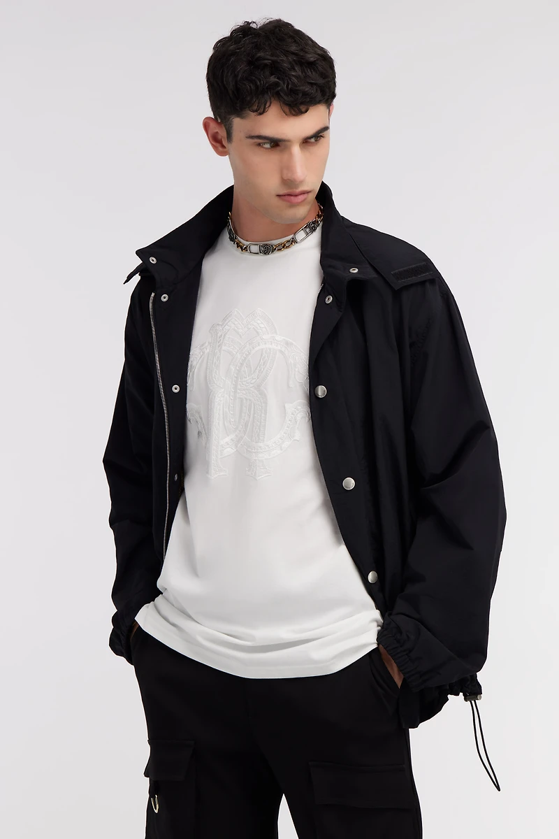 White T-Shirt With Embroidered Monogram RC