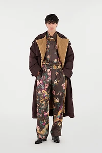 Silk Shirt With Oriental Bird Print