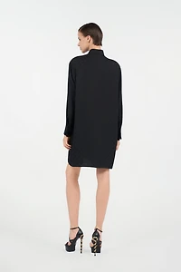 Silk Mini Shirt Dress with Monogram RC