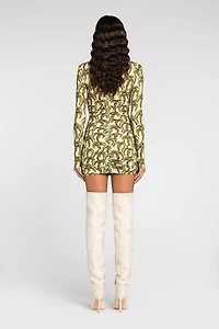 Palm tree-print mini dress