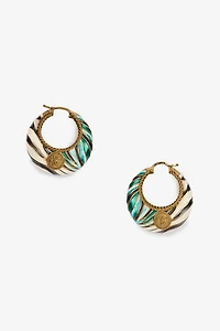 Ray of Sea Print Hoop Earrings