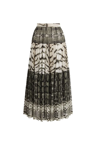 LA Tigresse reptilla pleated skirt