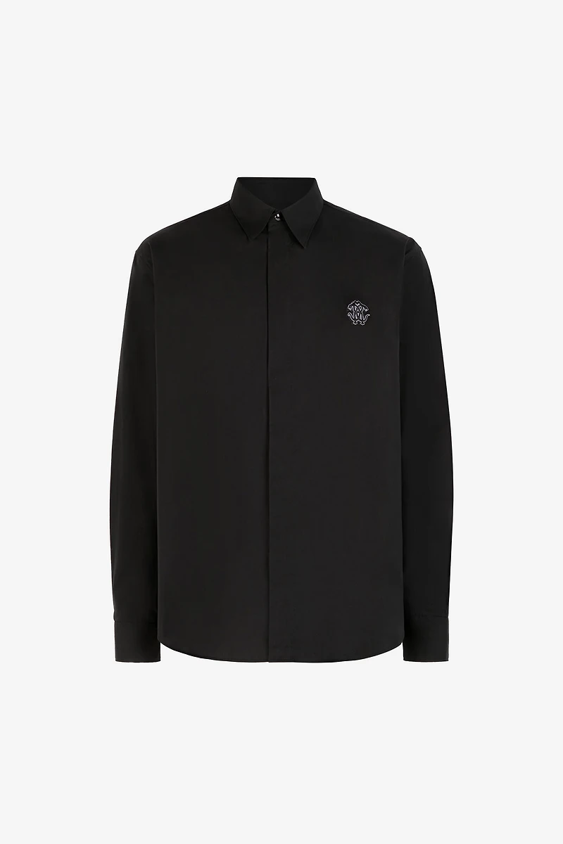 Embroidered-logo cotton shirt