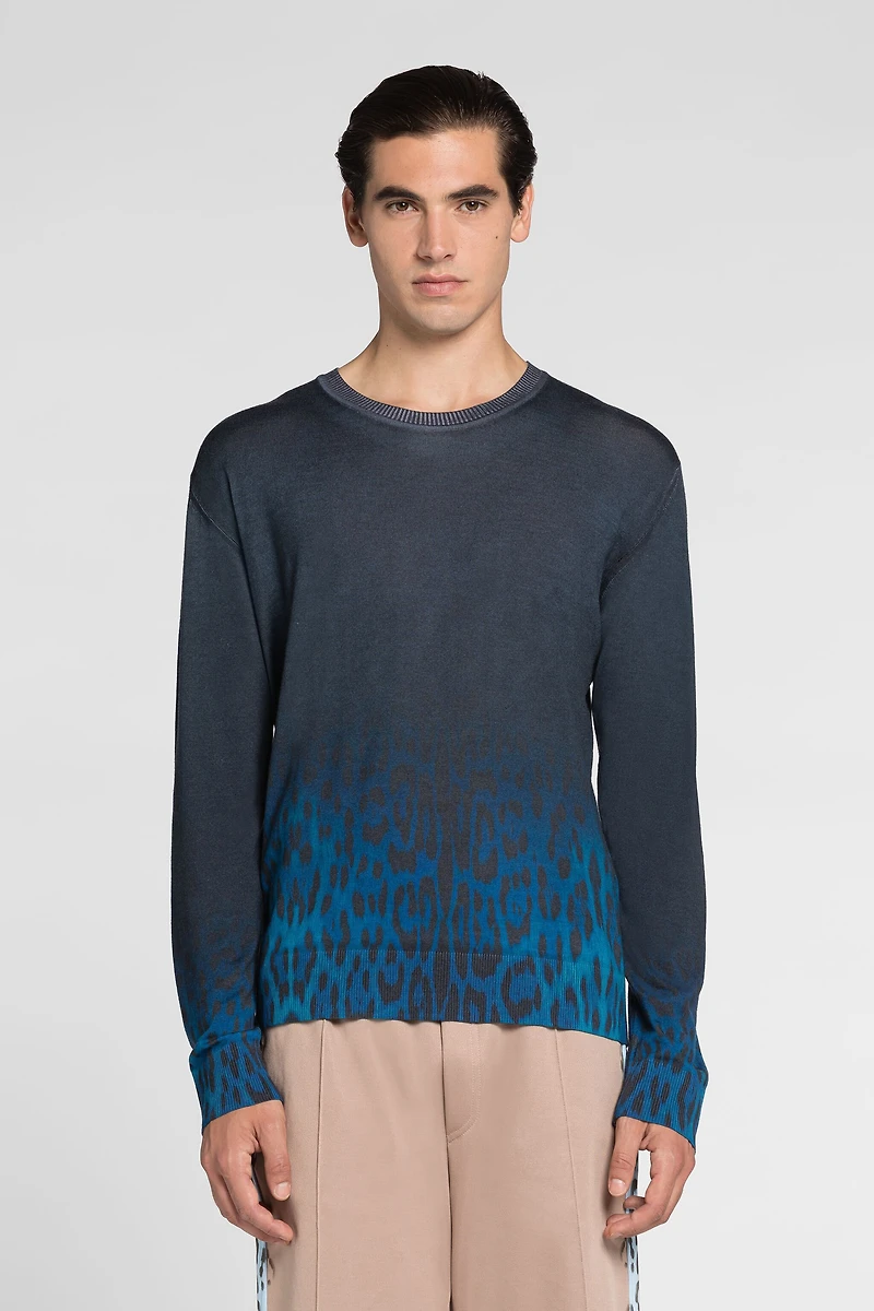 Jaguar Degrade print wool jumper