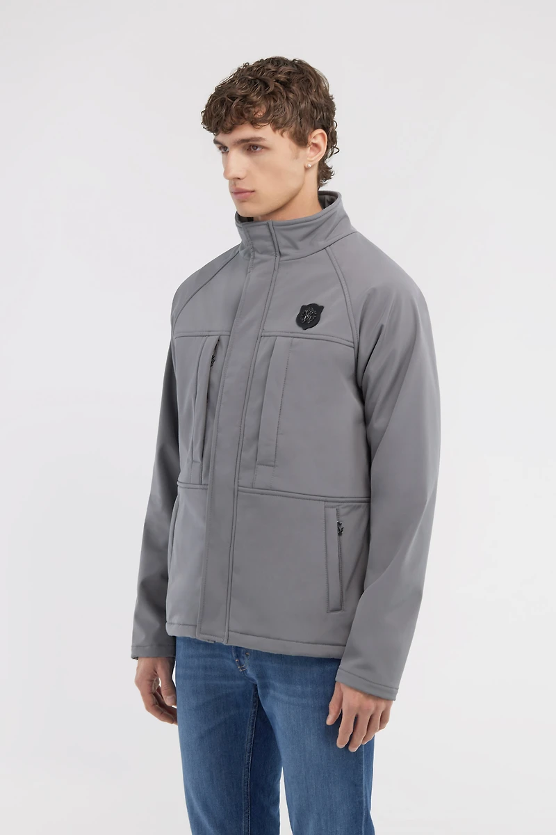 Padded down jacket with logo
