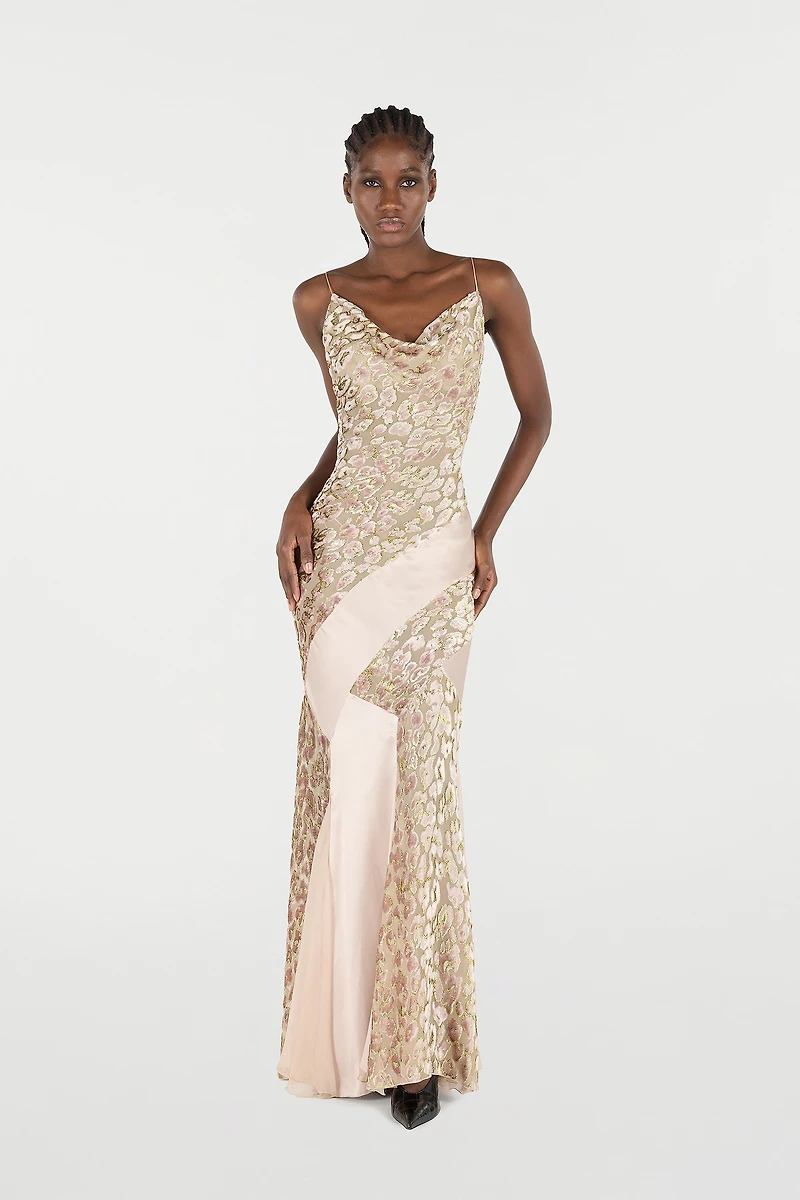 Long Slip Dress With Leopard Print Pattern