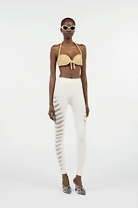 White Cut-Out Leggings