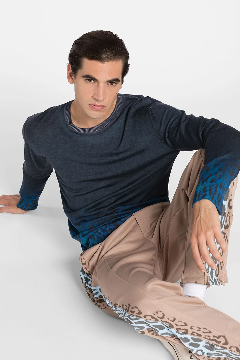 Jaguar Degrade print wool jumper