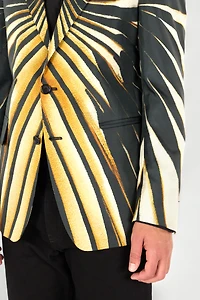 Single-breasted blazer with Ray of Gold print