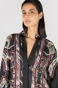 Shirt dress with Marble print
