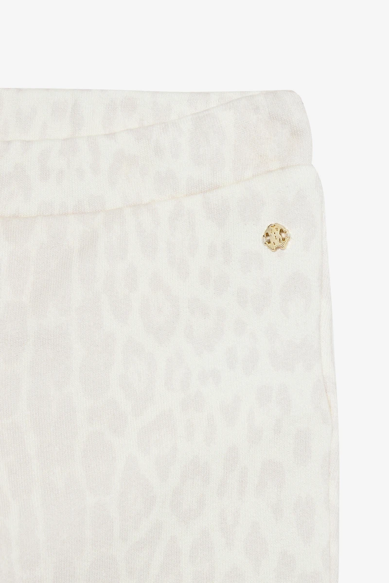 Ivory Track Pants with Jaguar Skin