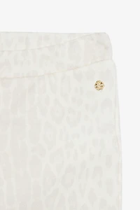 Ivory Track Pants with Jaguar Skin