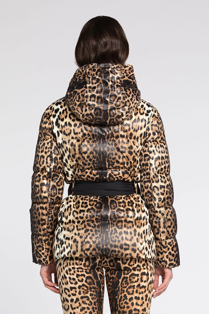 Jaguar-Print Padded Jacket