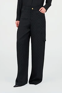 Silk Cargo Trousers with Monogram RC