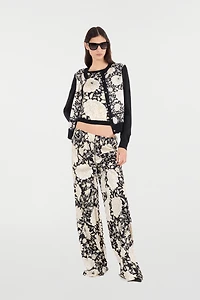 Pure Silk Pants With Floral Print