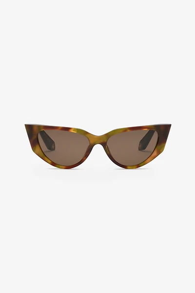 Cat-eye shape sunglasses with scale effect temples
