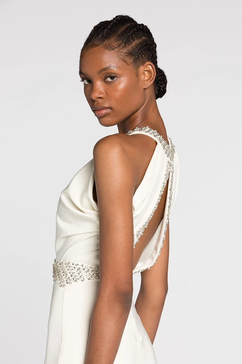 Crystal-embellished mermaid dress