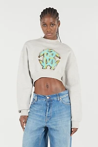 Cropped Sweatshirt With Mirror Snake Monogram