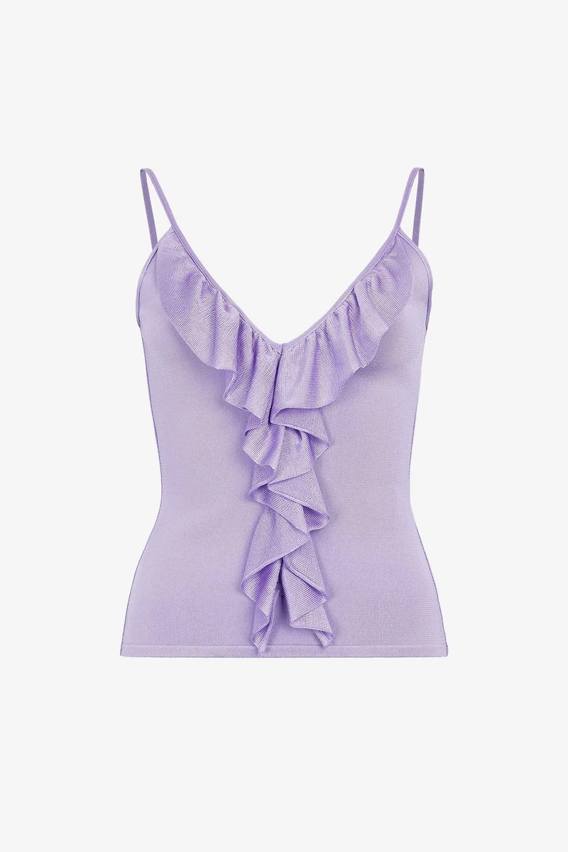 Ruffle-detailed vest top
