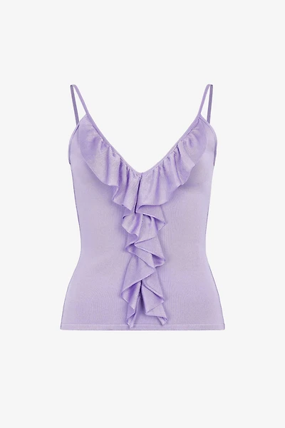 Ruffle-detailed vest top