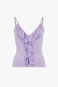 Ruffle-detailed vest top