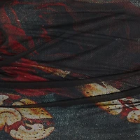 One-Sleeve Sweater With Rose And Snake