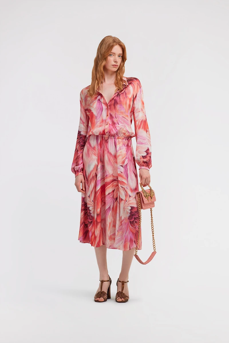 Long dress Plumage print