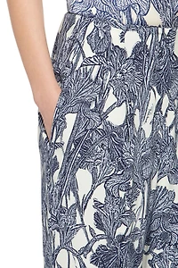 Iris print straight leg trousers