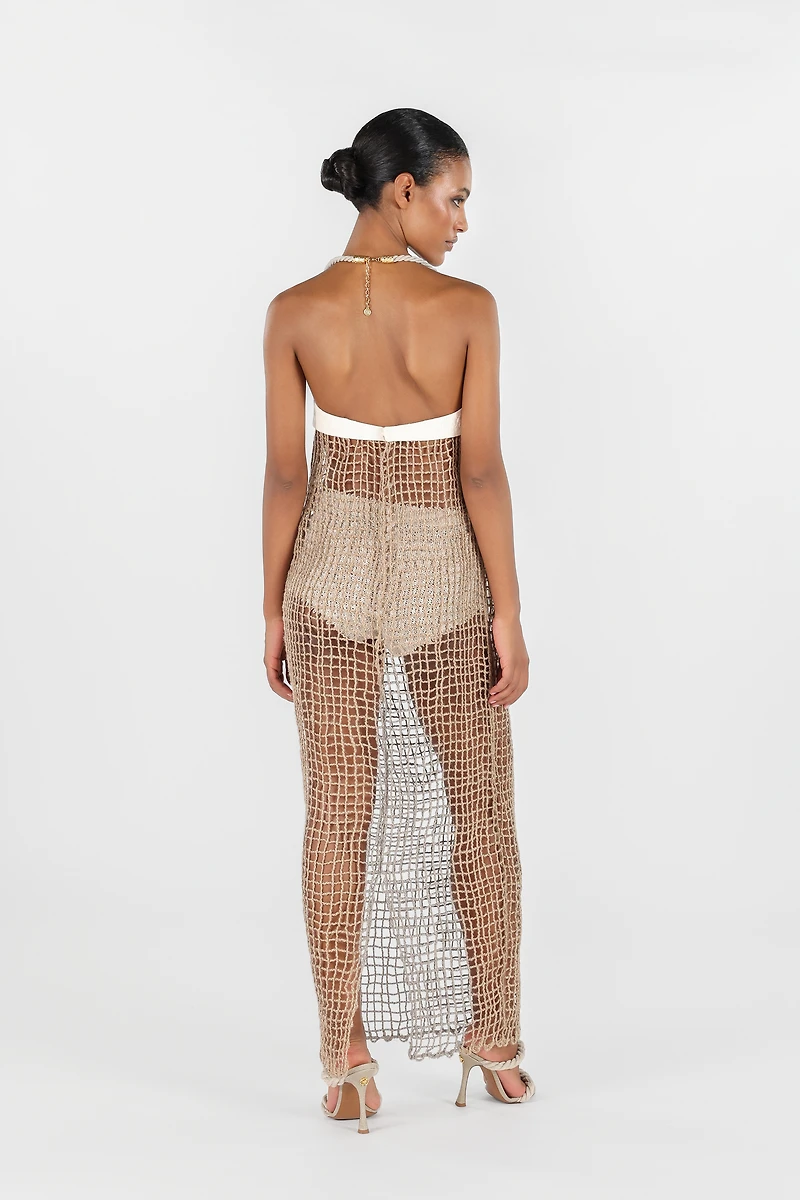 Crochet Detail Long Dress