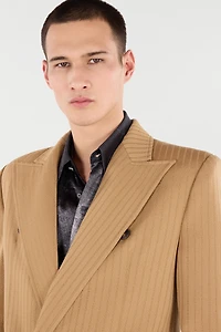 Striped Double-Breasted Jacket