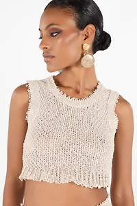 Ivory Textured Knit Top