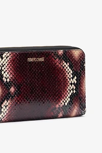 Zip-around wallet in printed leather