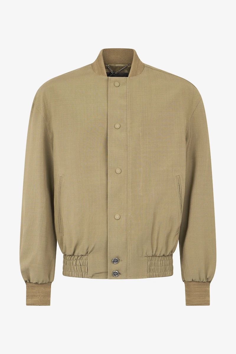 Buttoned Bomber Jacket